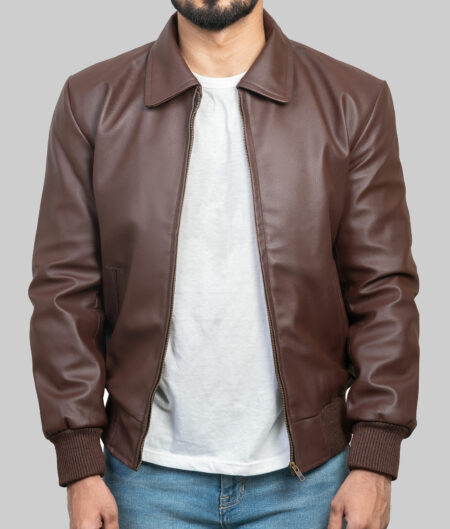 Fonzie Happy Days Henry Winkler Brown Leather Jacket-3