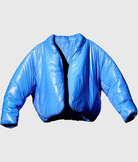 Kanye Yeezy Blue Puffer Jacket-Front