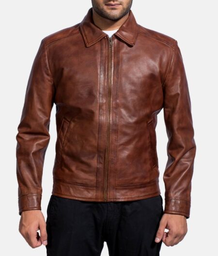 Keanu Reeves, John Wick Distressed Inferno Brown Leather Jacket for Men's