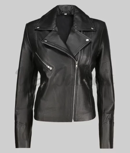 Emma Watson Asymmetrical Black Leather Jacket