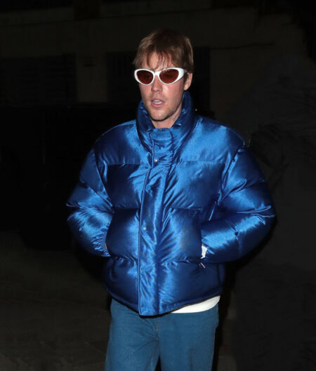 Justin Bieber London Fashion Week 2023 Satin Puffer Jacket