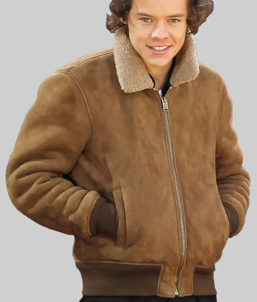 Harry Styles Brown Suede Leather Jacket-1