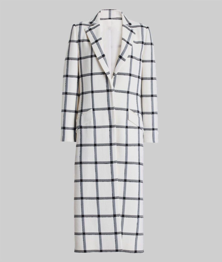 The Drew Barrymore Show Demi Moore White Checkered Coat-1