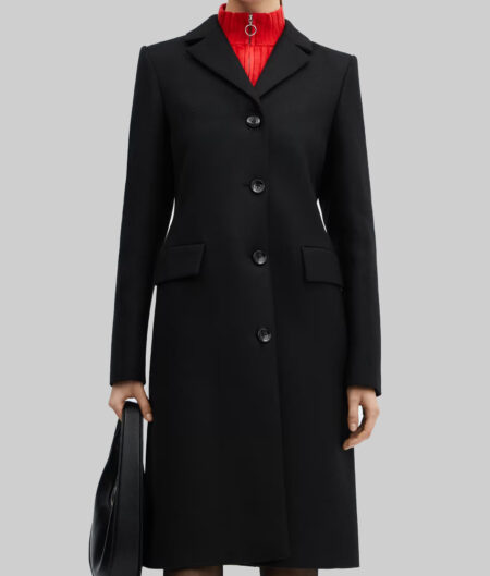 Nicky Hilton Wool Black Long Coat-3