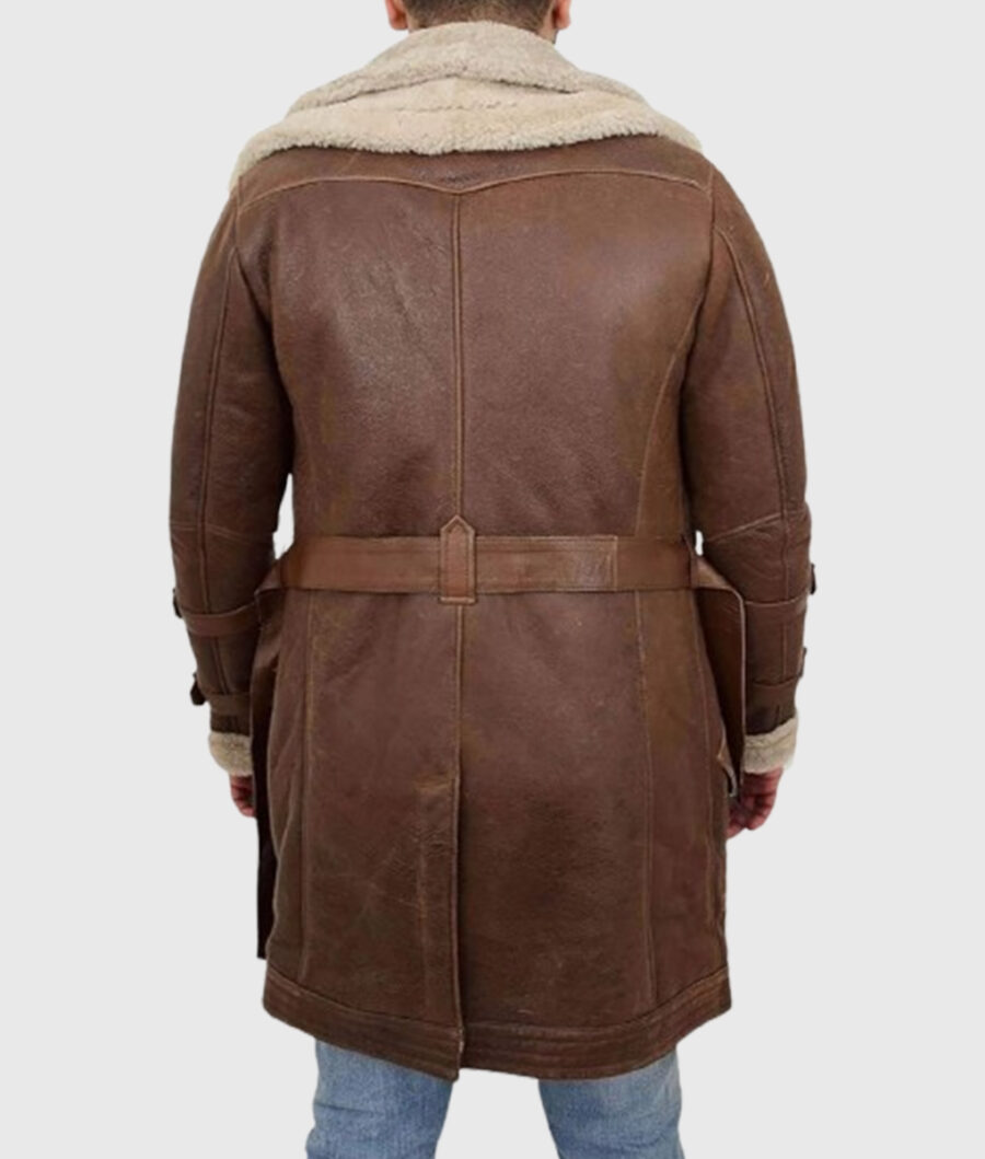 Wilson Belted Brown Leather Coat-4