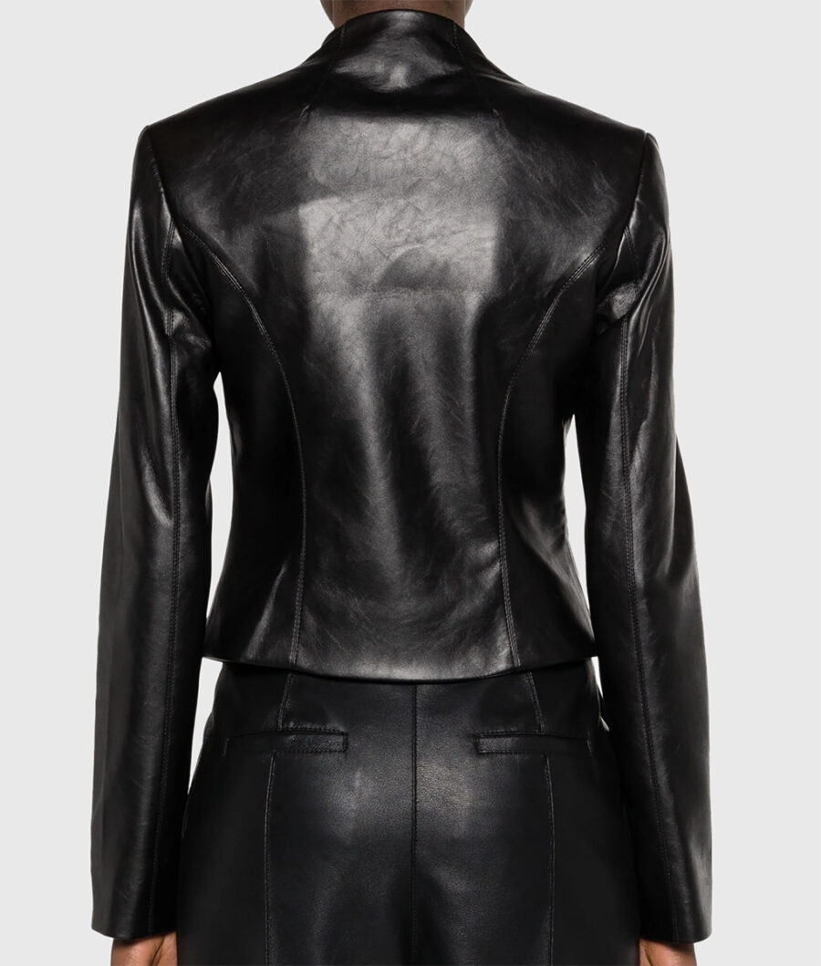 Camila Cabello Black Leather Cropped Jacket-3