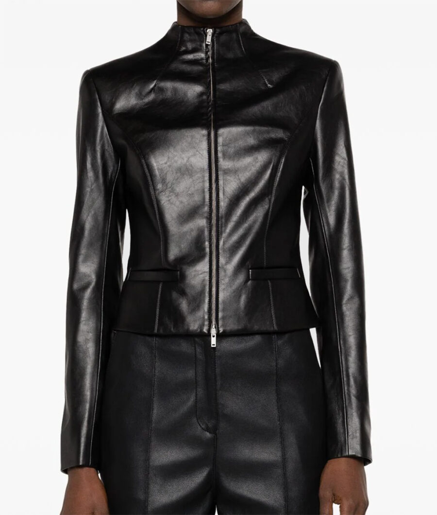 Camila Cabello Black Leather Cropped Jacket-5