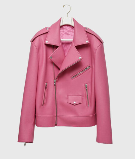 Heidi Klum Pink Leather Jacket-6