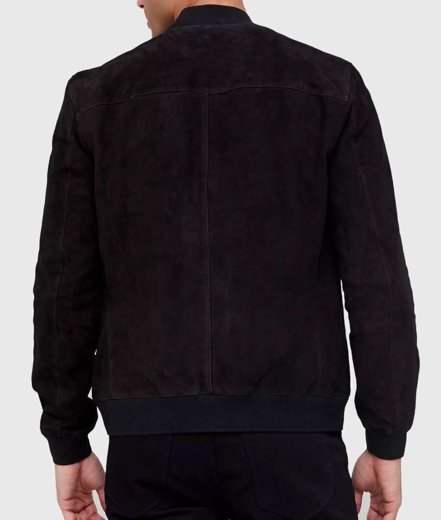 Mark Wahlberg The Union (Mike McKenna) Suede Leather Black Bomber Jacket