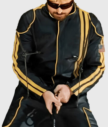 Ryan Gosling The Fall Guy NASA Black Leather Jacket-1