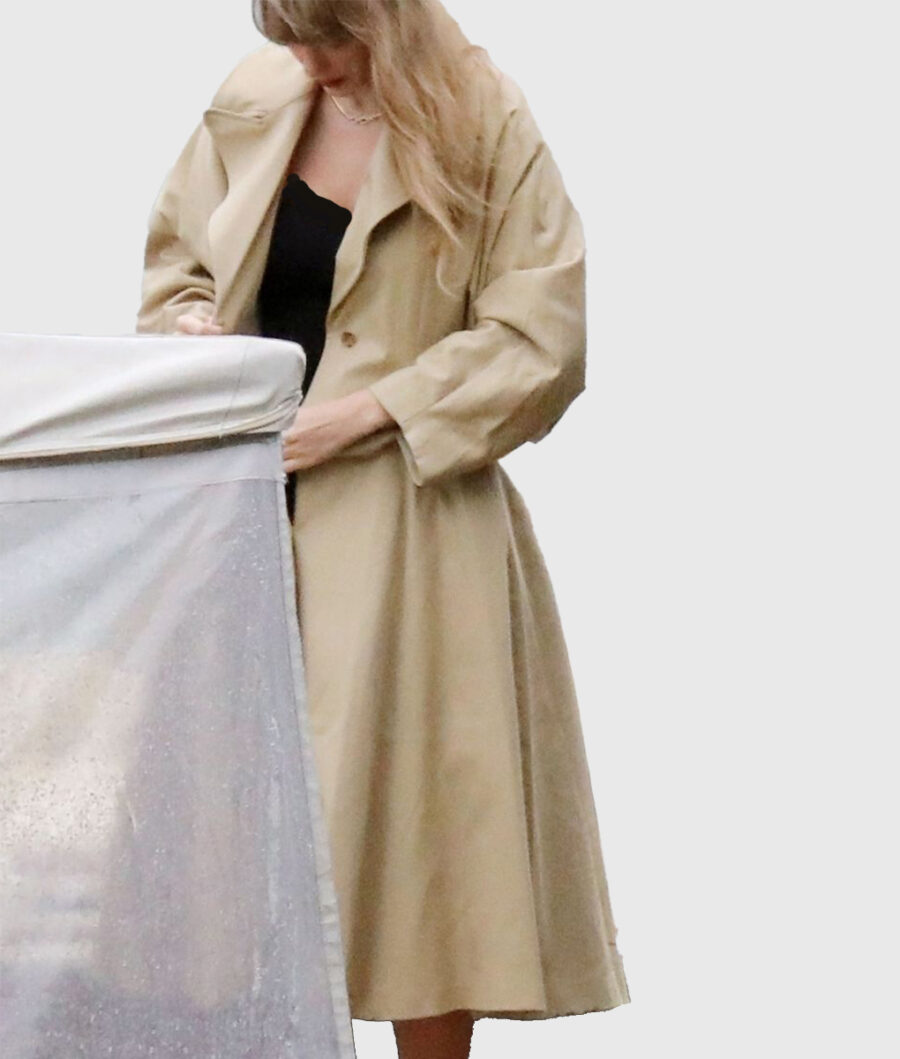 Taylor Swift Italy’s Lake Beige Belted Trench Coat-2