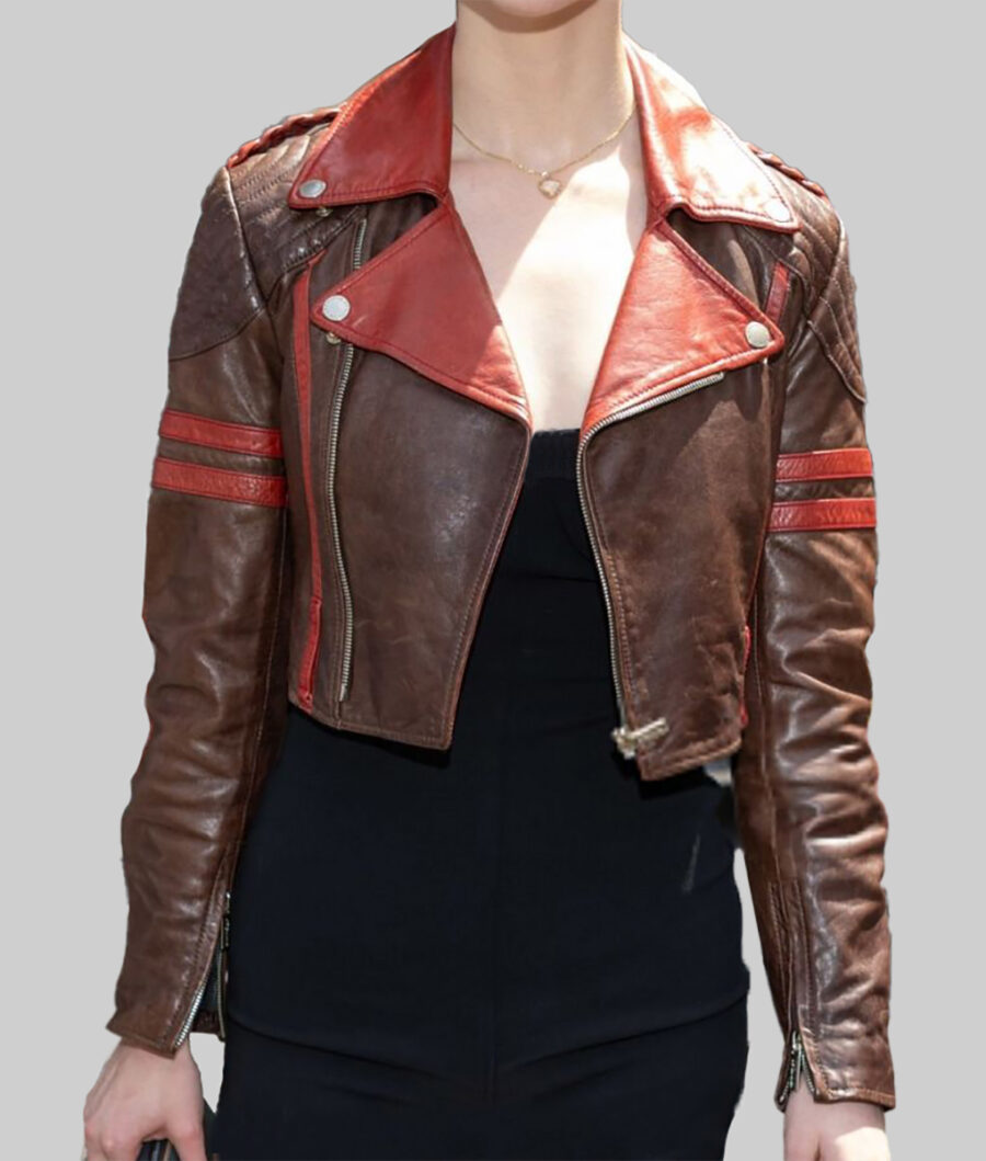 Anya Taylor-Joy F1 Grand Prix Brown Leather Jacket