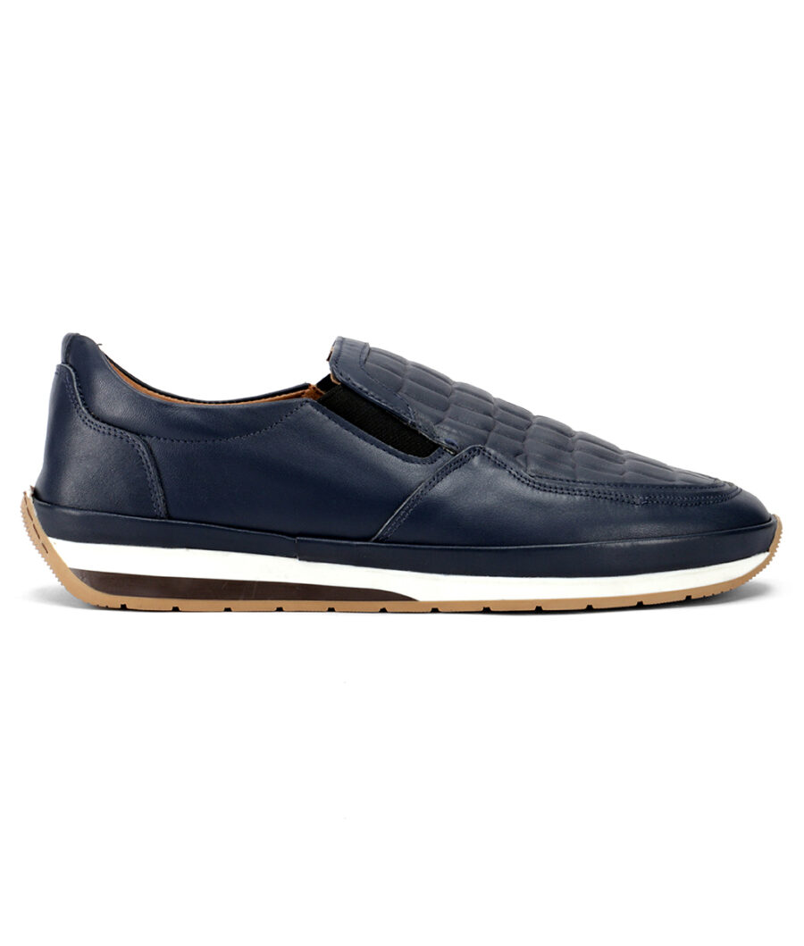 Martin Mens Blue Leather Loafers-7