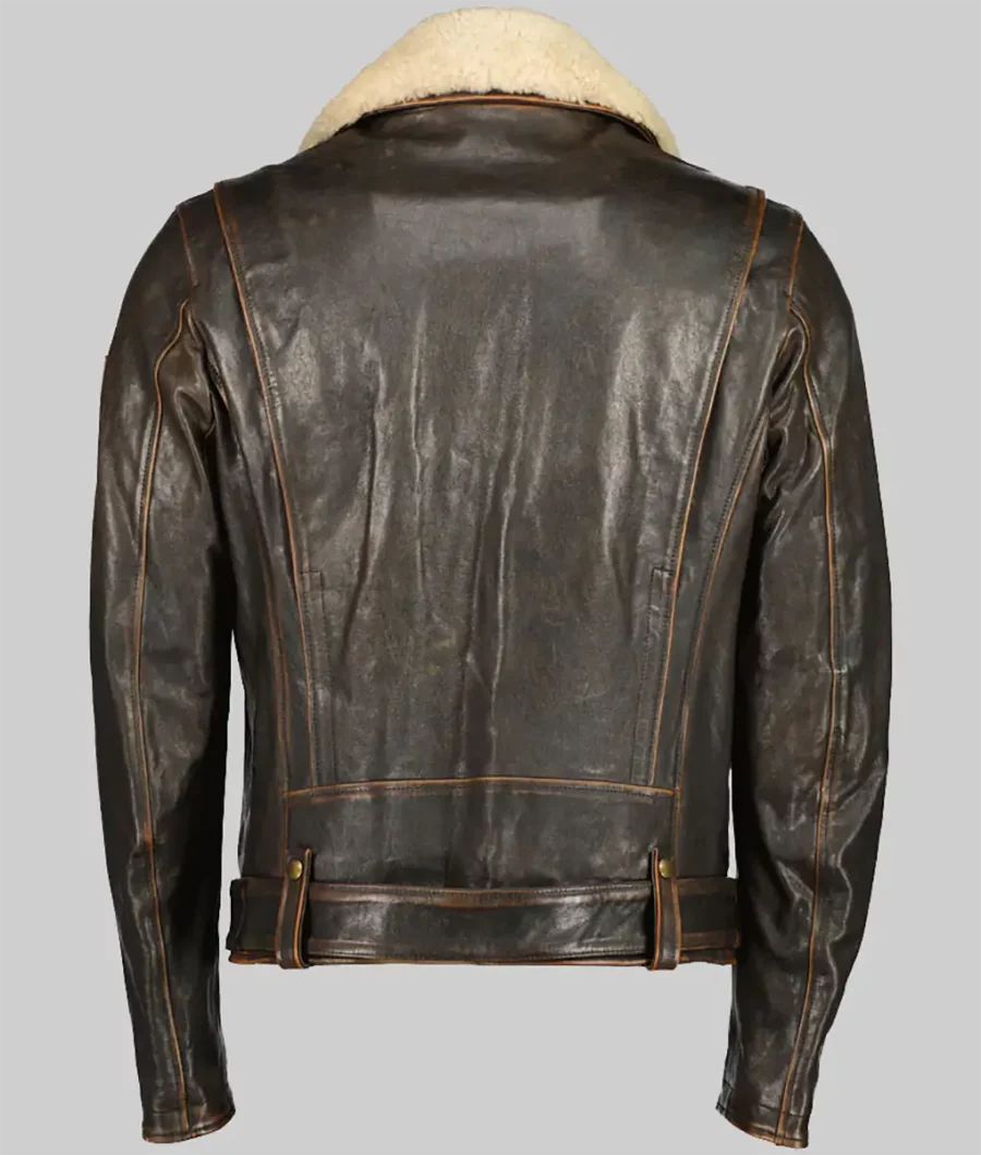 Elon Musk Shearling Brown Leather Biker Jacket-2