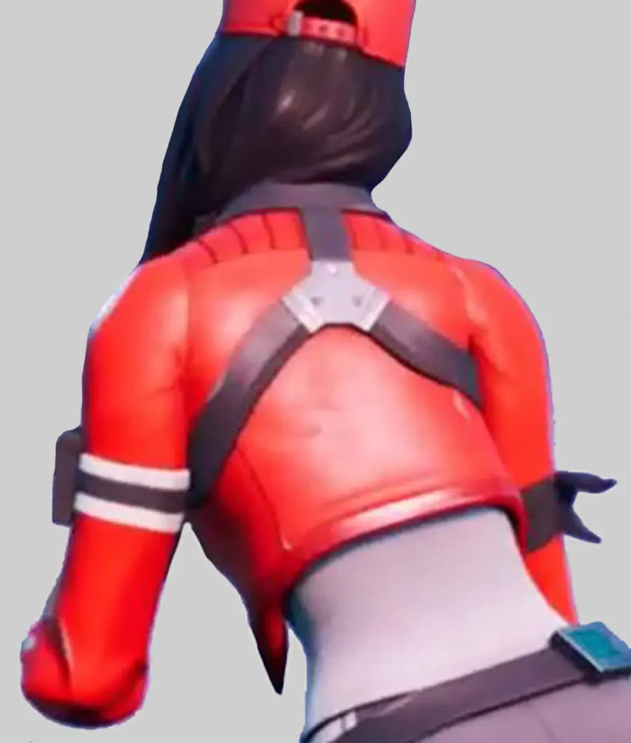 Fortnite Chapter 2 Remedy Red Leather Cropped Jacket-4